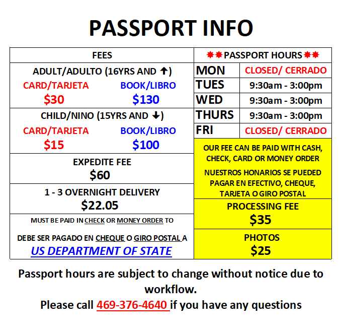 PASSPORT INFORMATION