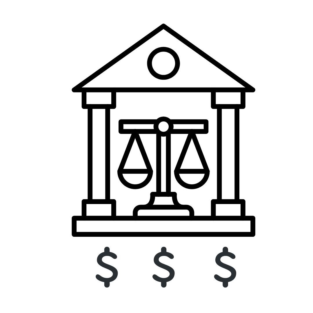 Court fees graphic icon